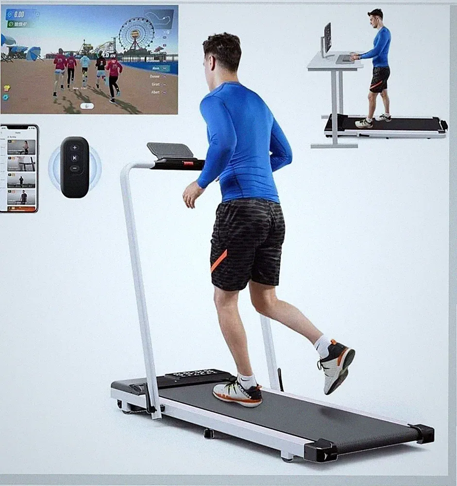 Raceable Walking Pad 2,5 PS, max 110 cm Laufband für Zuhause faltbar, unter Schreibtisch...