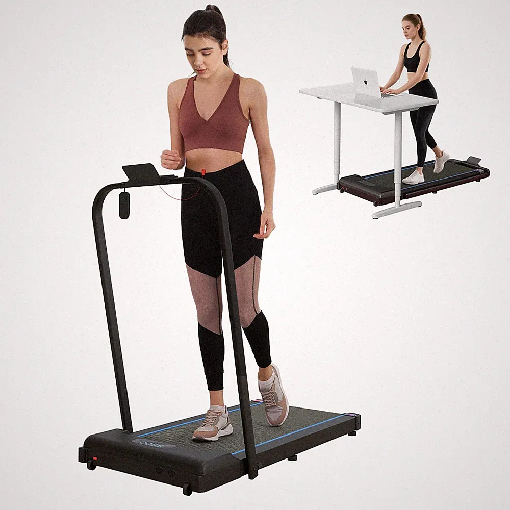 SPORTNOW 2,5PS klappbares Laufband Walking Pad mit LED-Display, ohne Montage blau
