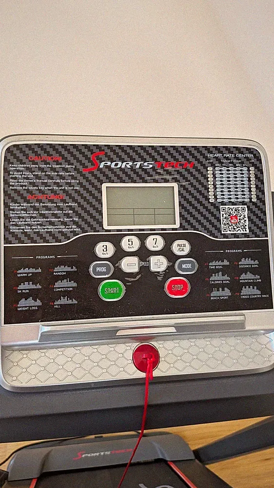 Sportstech elektrisches klappbares Laufband mit Display, 12 Programme
