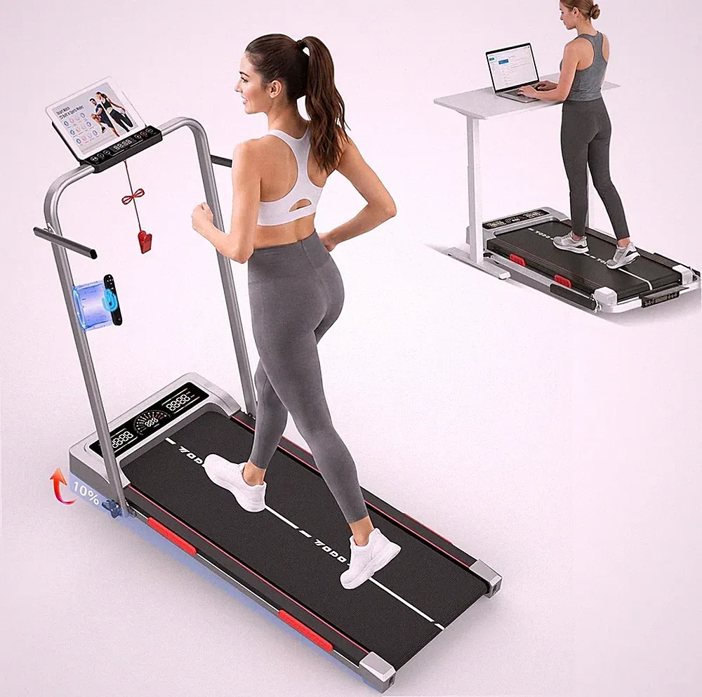 TODO Walking Pad mit Neigung und App, 3 in 1 klappbares Laufband für Zuhause und unterwegs