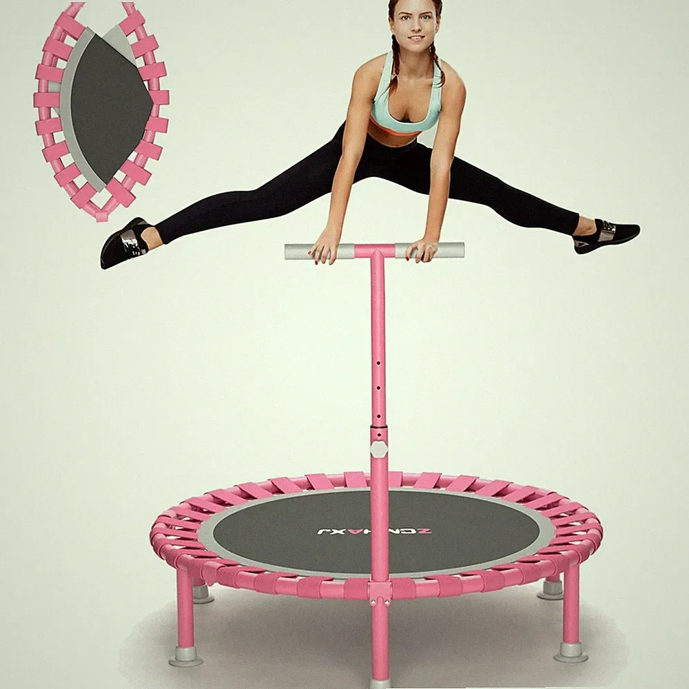 Trampolin Kind Erwachsene Fitness Springen Laufband T-Griff 40 Zoll