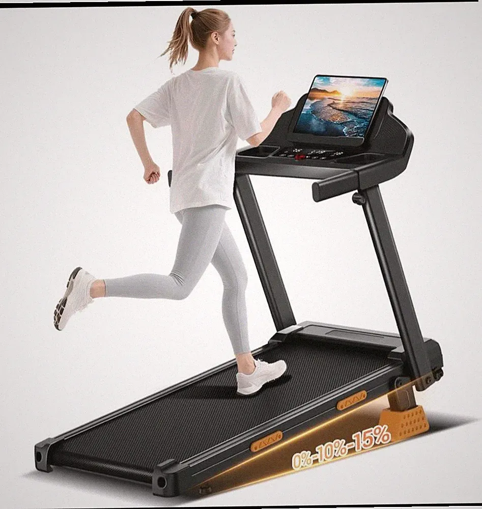 UMAY Faltbares Laufband Neigungsfunktion 0%-15% 12 KMH Display 136KG