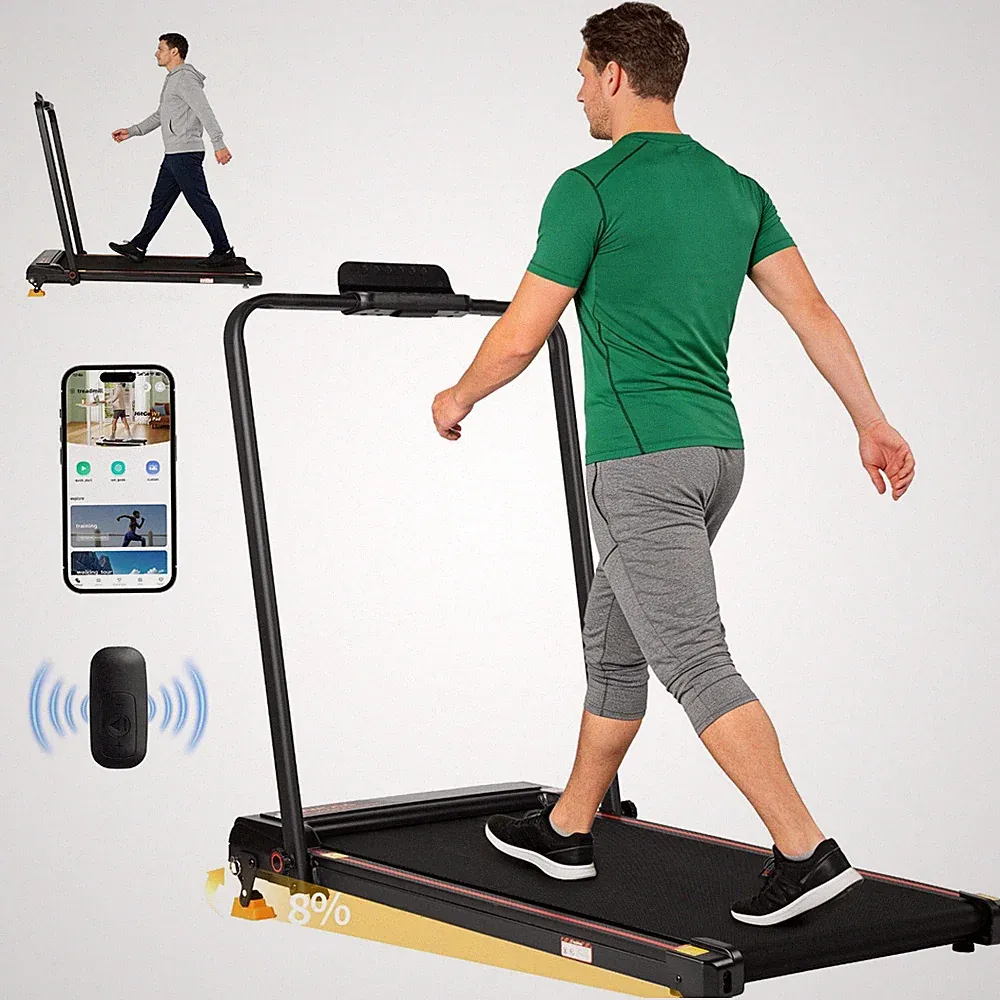Vankel Laufband klein für zur hause Walking Pad mit Steigung 12 km/h bis 120 kg