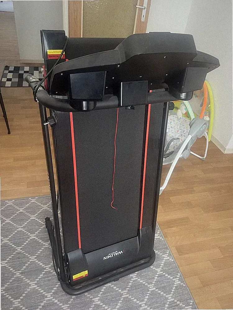 WALDEN elektrisches klappbares Laufband 12 Programme Heimgebrauch schwarz/rot