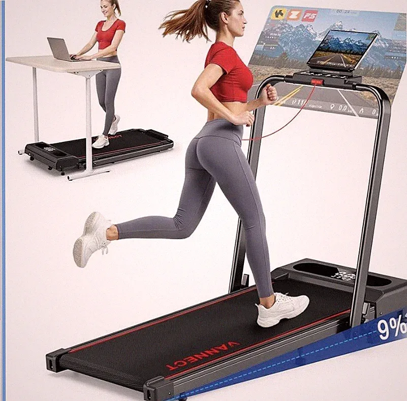 Walking Pad, 1-12 km/h Klappbares Laufband mit 9% Steigung Belastbar bis 150 kg