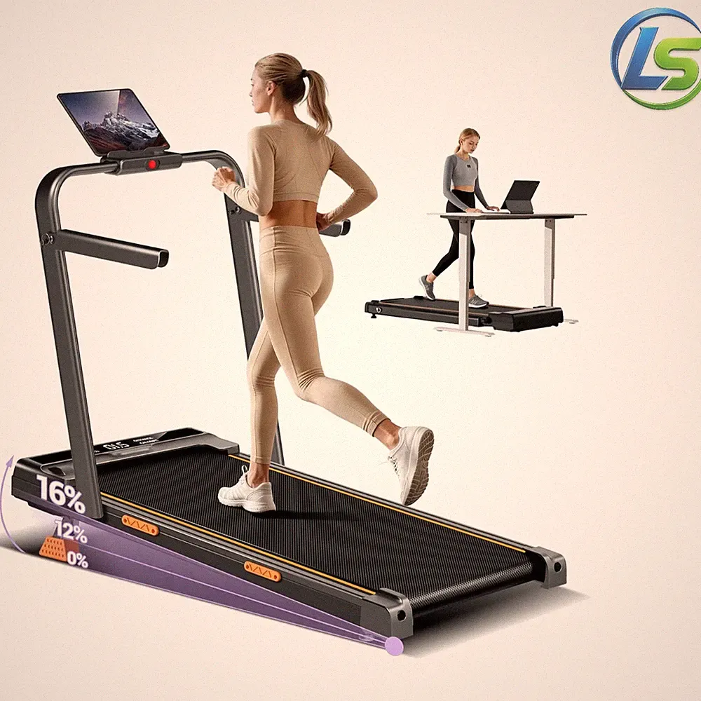 Walking Pad Klappbar mit Steigung 10KM/H, 16% Laufband für Zuhause Klappbar