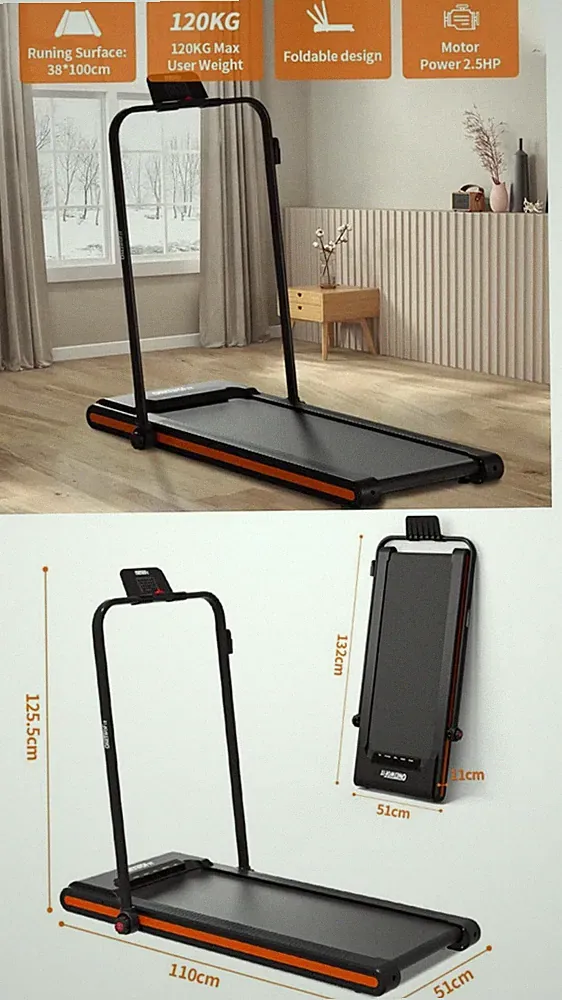 Walking Pad Laufband 12km/h - LED Display - BT & Fernbedienung & App Connect
