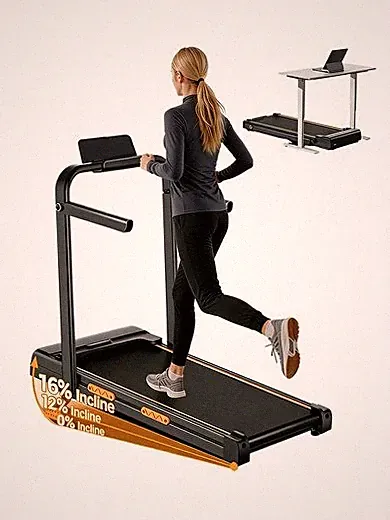 Walking Pad Laufband 16% Steigung, 12 Programme, 10 km/h, 150kg Belastbarkeit