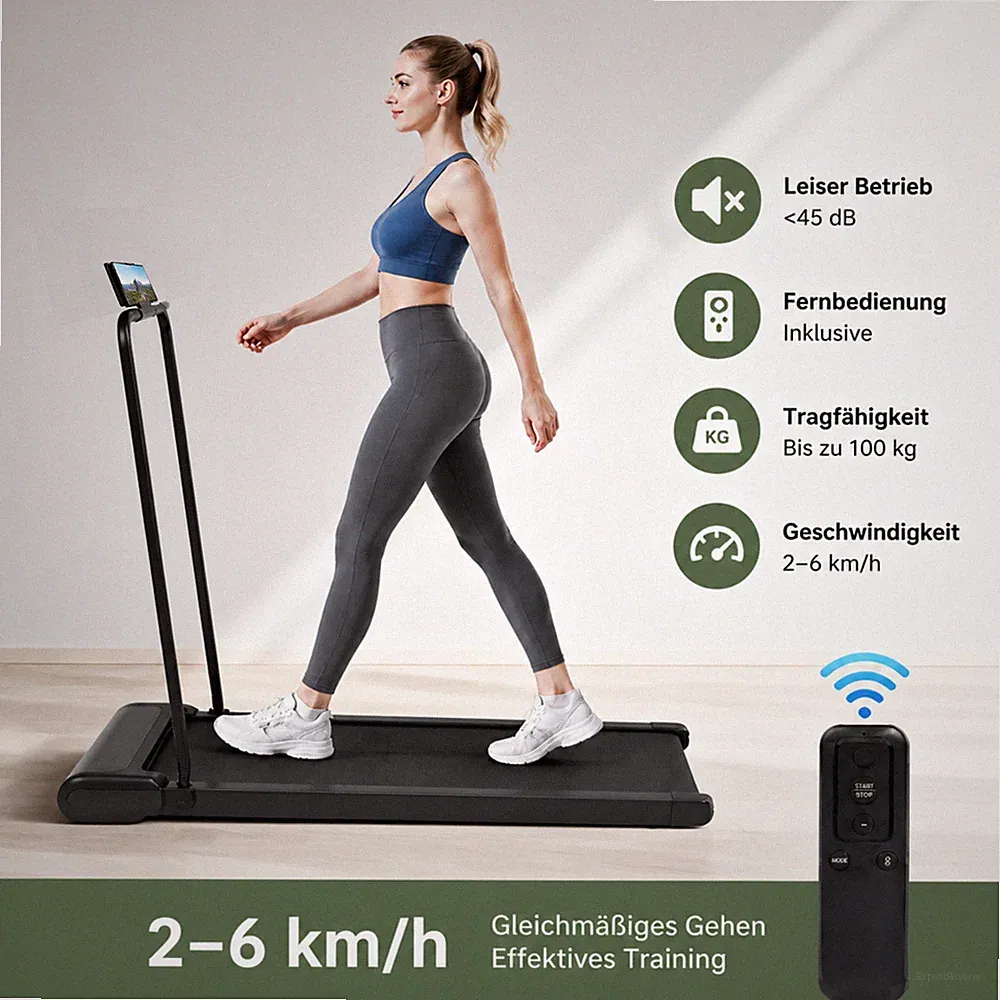 Walking Pad Laufband Elektrisch Büro Klappbar 6 km/h Gehband mit Fernbedienung