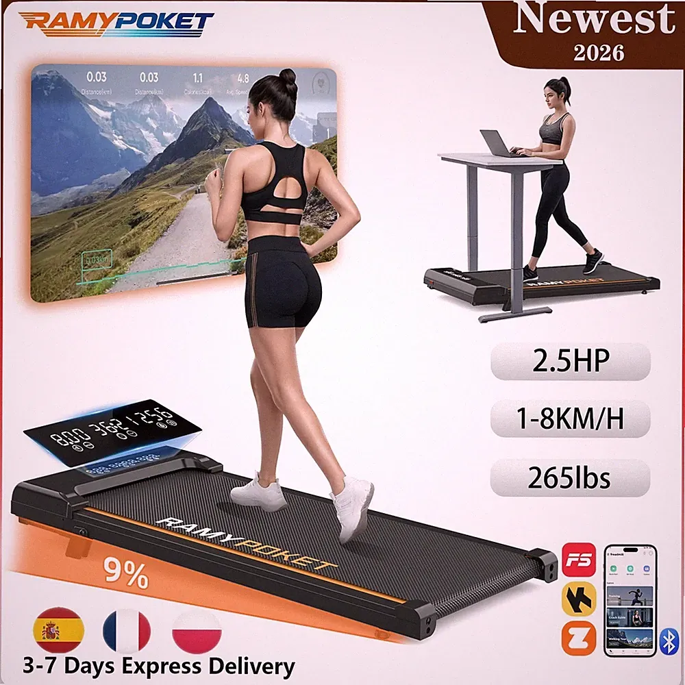 Walking Pad Laufband Klappbar 1-8 km/h Heimtrainer Büro Fitness Schwarz