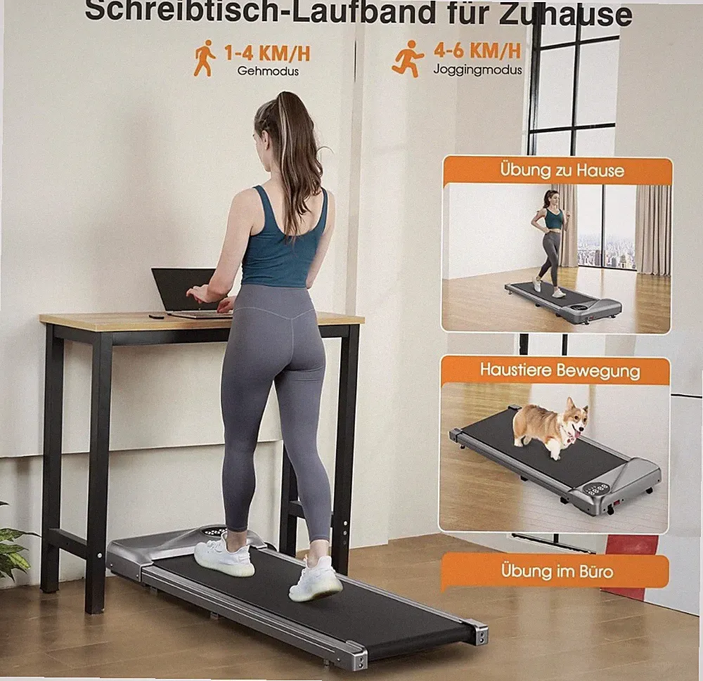 Walking Pad leise, Dripex Laufband für Zuhause 120kg,1-6km/h das Mini-Laufband