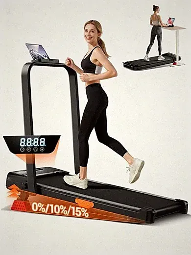 Walking Pad mit Steigung – klappbares Laufband, 136 kg, 10 km/h