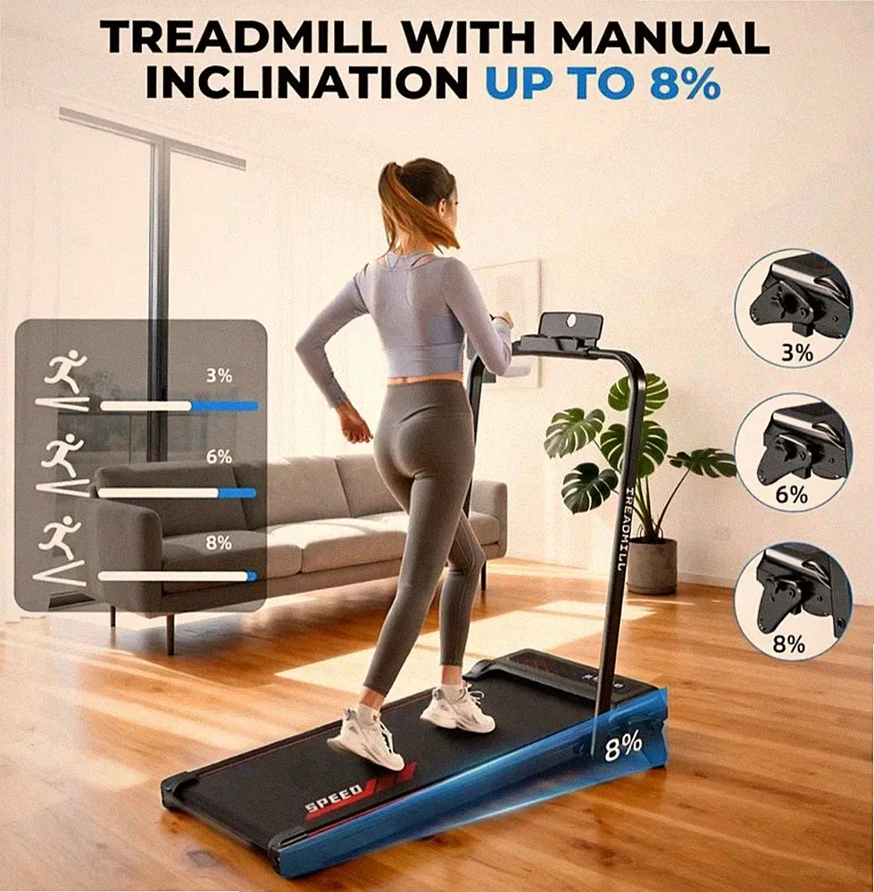 YEE RUN SD380 Laufband Elektrisch Klappbar Fitness 1-12 KMH LCD Display Schwarz