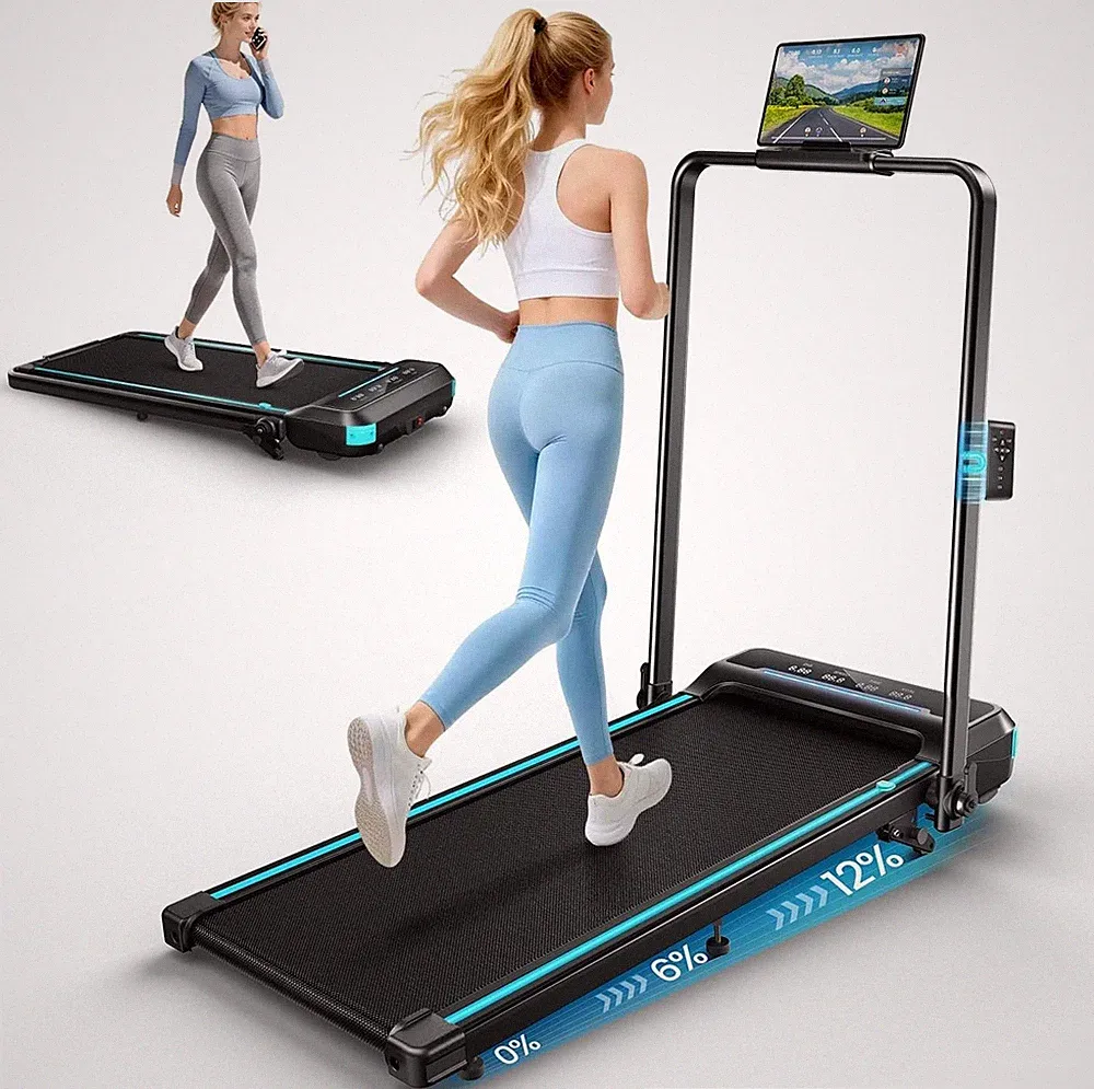YIMUYIMU Laufband für Zuhause Klappbar, 12km/h Walking Pad mit 12% Steigung 3 S